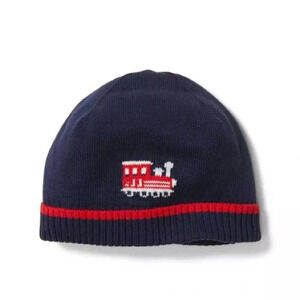 NWT Janie and Jack train navy blue beanie hat 18-24 months